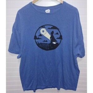 The Simpson's T Shirt Homer Donut Moon Signal Delta Apparel Blue XXL 2XL